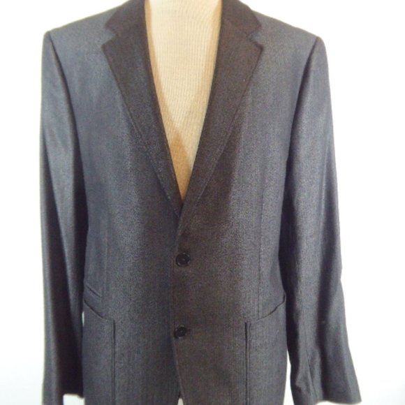 NEW THEORY SOLID Gray wool stretch two button Blazer jacket 44 - Picture 2 of 9